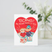 レトロヴィンテージバレンタインカップル休日はがき シーズンポストカード (スタンド正面)