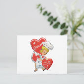 レトロヴィンテージバレンタインガールハイシュガー ポストカード (スタンド正面)