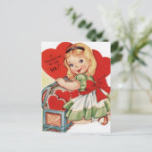 レトロヴィンテージバレンタインガール シーズンポストカード (スタンド正面)