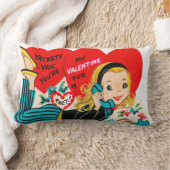 レトロヴィンテージバレンタインコールガール ランバークッション (ブランケット)