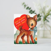 レトロヴィンテージバレンタインデアホリデーカード シーズンポストカード (スタンド正面)