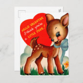 レトロヴィンテージバレンタインデアホリデーカード シーズンポストカード (正面/裏面)