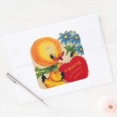 レトロヴィンテージバレンタインデックホリデーシール スクエアシール (封筒)