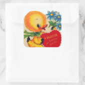 レトロヴィンテージバレンタインデックホリデーシール スクエアシール (バッグ)