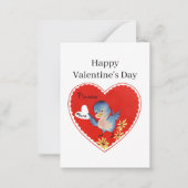 レトロヴィンテージバレンタインデーの追加メッセージ ノートカード (正面)