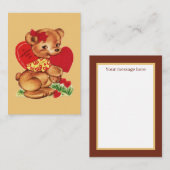 レトロヴィンテージバレンタインデー気持ち ノートカード (正面/裏面)