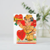 レトロヴィンテージバレンタインデー シーズンポストカード (スタンド正面)