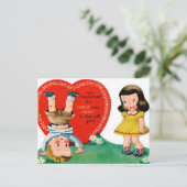 レトロヴィンテージバレンタインデー シーズンポストカード (スタンド正面)