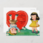 レトロヴィンテージバレンタインデー シーズンポストカード (正面/裏面)
