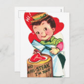 レトロヴィンテージバレンタインデー シーズンポストカード (正面/裏面)