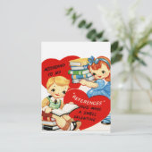 レトロヴィンテージバレンタインデー シーズンポストカード (スタンド正面)