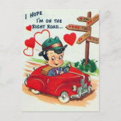 レトロヴィンテージバレンタインデー シーズンポストカード (正面)