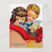 レトロヴィンテージバレンタインデー ポストカード (正面)