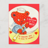 レトロヴィンテージバレンタインデー ポストカード (正面)