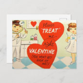 レトロヴィンテージバレンタインナース ポストカード (正面/裏面)