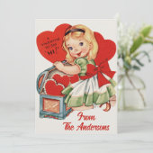 レトロヴィンテージバレンタインハートガールカスタム シーズンカード (スタンド正面)