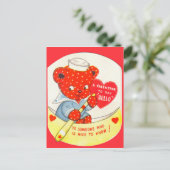 レトロヴィンテージバレンタインベアーホリデーハガキ シーズンポストカード (スタンド正面)