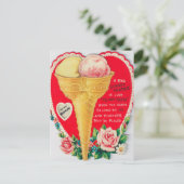 レトロヴィンテージバレンタインホリデーアイスクリームハガキ シーズンポストカード (スタンド正面)