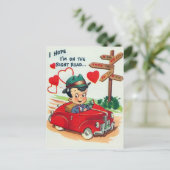 レトロヴィンテージバレンタインホリデーマンハガキ シーズンポストカード (スタンド正面)