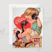 レトロヴィンテージバレンタインボーイ シーズンポストカード (正面/裏面)