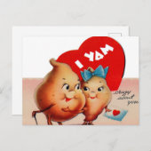 レトロヴィンテージバレンタインヤム シーズンポストカード (正面/裏面)