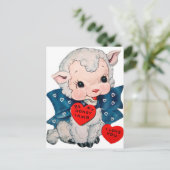 レトロヴィンテージバレンタインランプ休日はがき シーズンポストカード (スタンド正面)