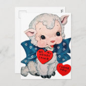 レトロヴィンテージバレンタインランプ休日はがき シーズンポストカード (正面/裏面)