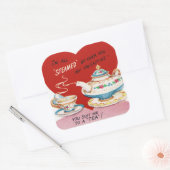 レトロヴィンテージバレンタイン茶ステッカー スクエアシール (封筒)