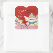 レトロヴィンテージバレンタイン茶ステッカー スクエアシール (バッグ)