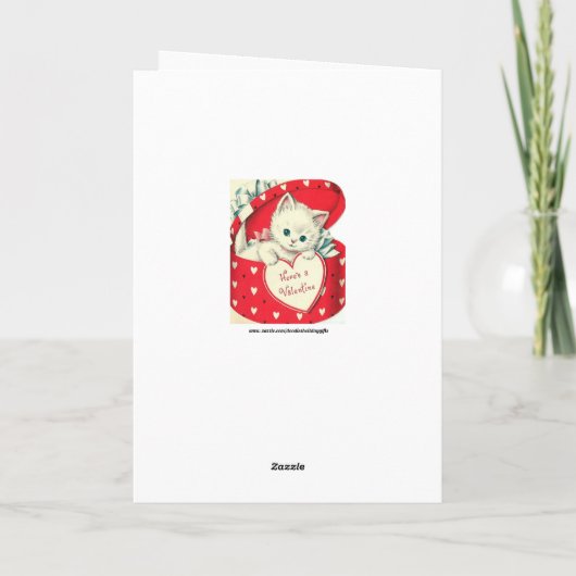 レトロヴィンテージバレンタインcat追加メッセージカード シーズンカード (裏面)