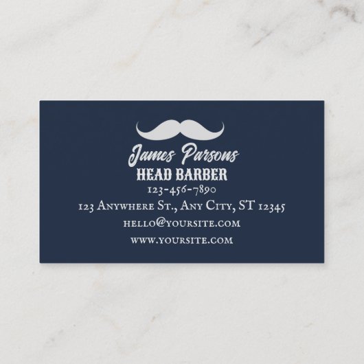 レトロヴィンテージバーバーショップ美容師理容師ショップ 名刺 (裏面)