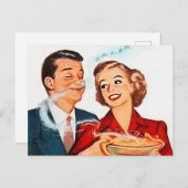 レトロヴィンテージパイベーキングレディ ポストカード (正面/裏面)