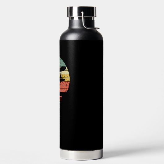 レトロヴィンテージパイロットタイポグラフィと飛行機カスタム、 ウォーターボトル (左面)