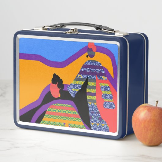 レトロヴィンテージパターンのユーザー メタルランチボックス (インサイチュ)