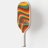 レトロヴィンテージパターンスクリプト名 ピックルボールラケット (左)