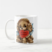 レトロヴィンテージパピーラブバレンタインデー コーヒーマグカップ (左)