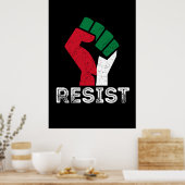 レトロヴィンテージパレスチナ第一旗自由 ポスター (キッチン)