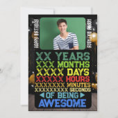 レトロヴィンテージパーソナライズされた年日誕生日 招待状 (正面)