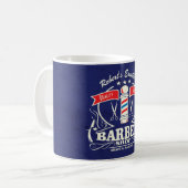 レトロヴィンテージパーソナライズされた理容師スタイリスト青赤 コーヒーマグカップ (正面左)