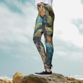 レトロヴィンテージビクトリアンウィリアム・モリス・アートパターン レギンス