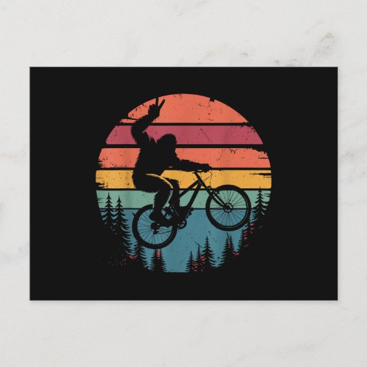 レトロヴィンテージビグフットマウンテンバイクサおもしろいスクワット ポストカード (正面)