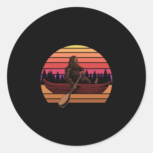 レトロヴィンテージビッグフートインカヌー ラウンドシール (正面)