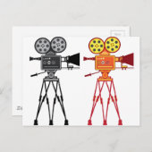 レトロヴィンテージビデオプロジェクタカメラのムービーベクトル ポストカード (正面/裏面)