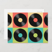 レトロヴィンテージビニールレコポップ・アートのード芸術 ポストカード (正面/裏面)