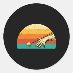 レトロヴィンテージビリヤードのゲーム – 8すべてのプールプレーヤーへ ラウンドシール