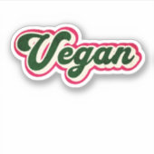 レトロヴィンテージビーガングラフィックロゴ シール (正面)