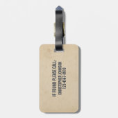 レトロヴィンテージビーチサーフィンポスター ラゲッジタグ (裏面縦)