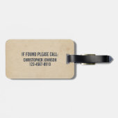 レトロヴィンテージビーチサーフィンポスター ラゲッジタグ (裏面横)