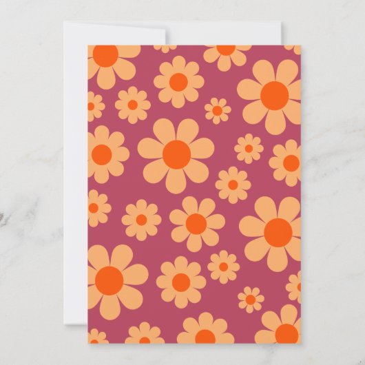 レトロヴィンテージピンクオレンジ大学院パーティー 招待状 (裏面)