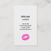 レトロヴィンテージピンクキスをするリップストライプ金ゴールド美しい 名刺 (裏面)